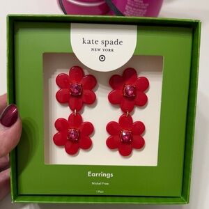 Kate Spade Kids Red Floral Earrings